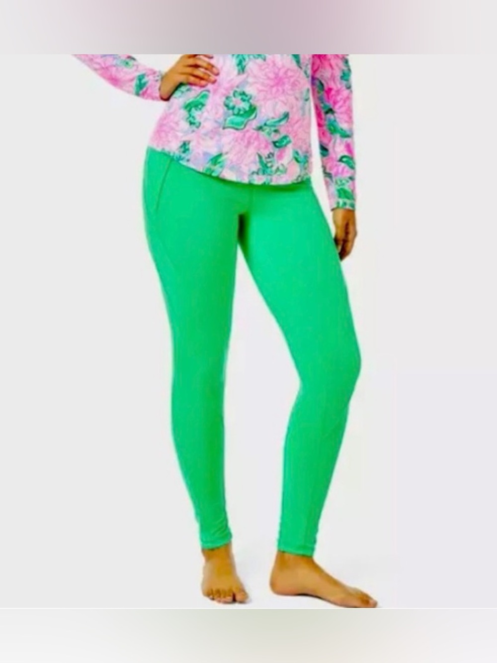 Lilly Pulitzer Luxletic Weekender Agave Green Leggings Size Small